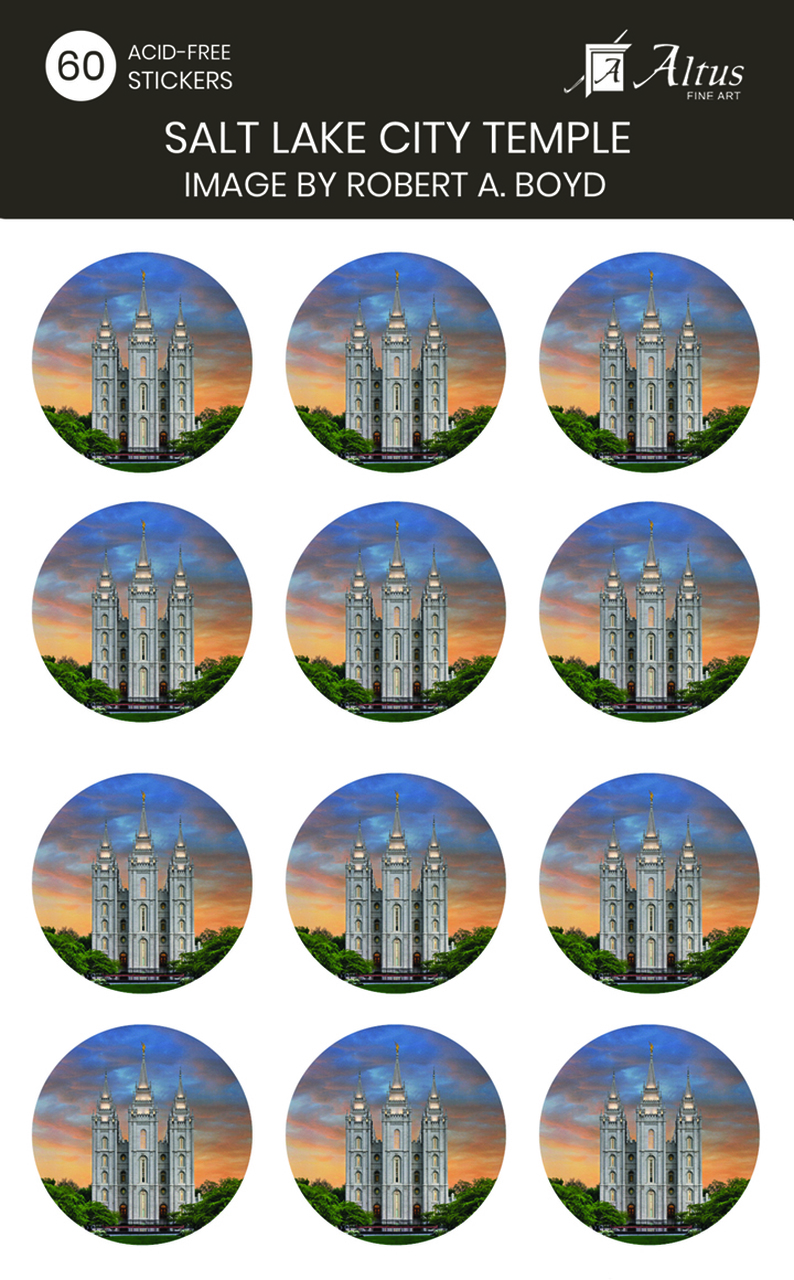 AF - Sticker - Salt Lake Temple - Amazing Grace circle sticker pack of 60<BR>XebJ[ u\g[N_a - ΂炵̌b݁v(60) by o[gE{Chy{݌Ɂz